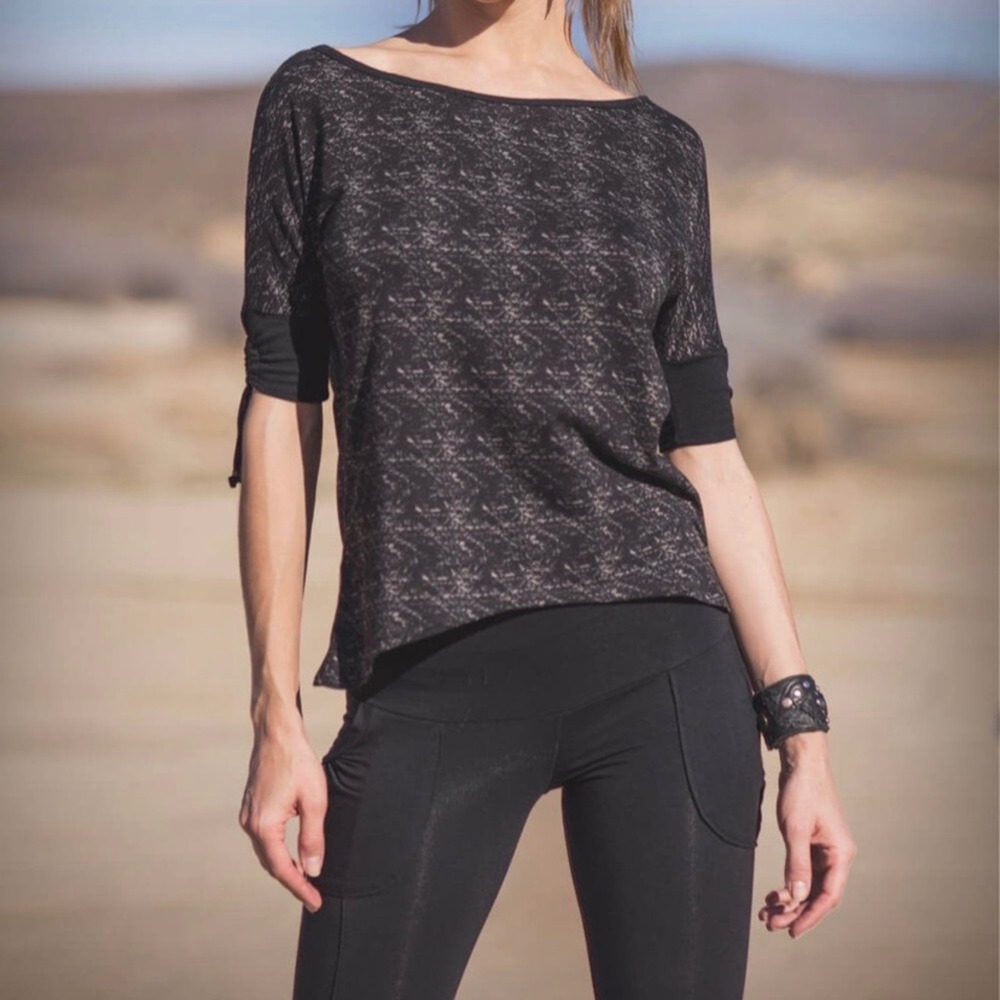 Nomads Hemp Wear Boat Neck Top Womens Small Charcoal Grey Excellent Bamboo Blend - Picture 1 of 6